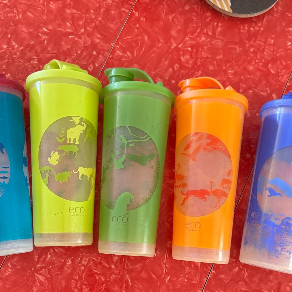 Tupperware Eco-Friendly Animal / Safari / Sealife Print Tumblers with Lids